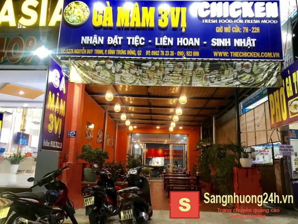 Sang nhanh quán ăn mặt tiền đường Nguyễn Duy Trinh là cung đường sầm uất kết nối Q2 và Q9, xung quanh nhiều khu chung cư hiện hữu và khu chung cư mới sắp bàn giao.  